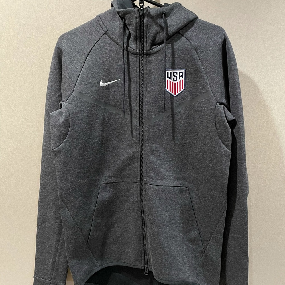 Nike USA Tech Fleece Windrunner Hoodie Dark Grey